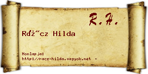 Rácz Hilda névjegykártya
