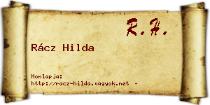 Rácz Hilda névjegykártya